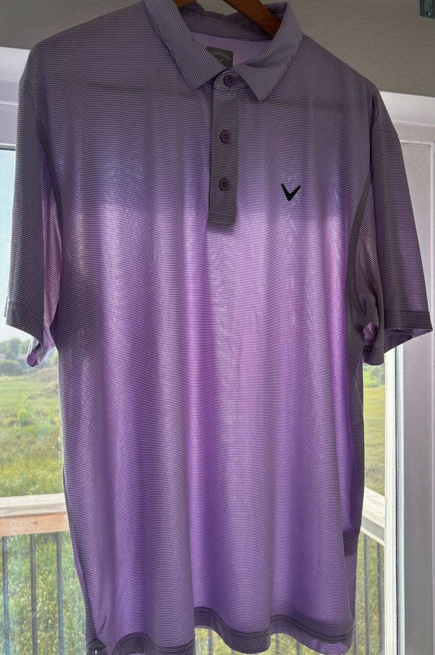 Callaway Men's XL Purple Striped Performance Active Top